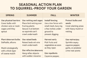 Seasonal action plan chart